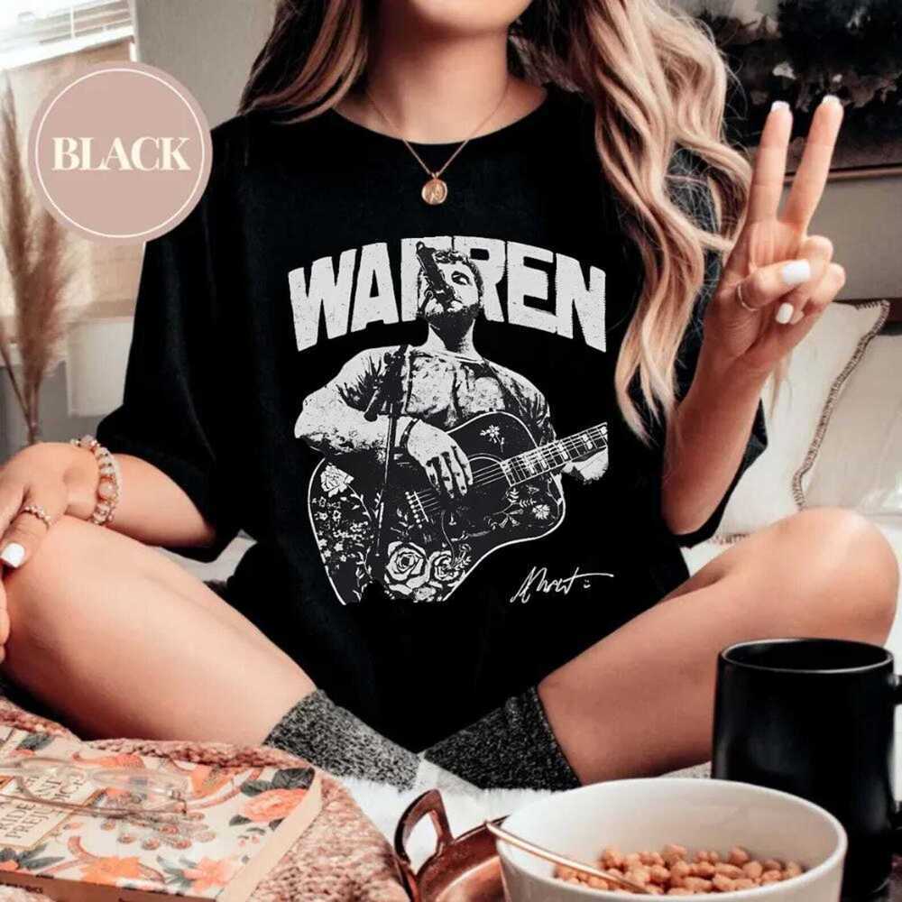 Warren Graphic Minimal Streetwear Unisex Casual T-Shirt - Picture 1 of 4